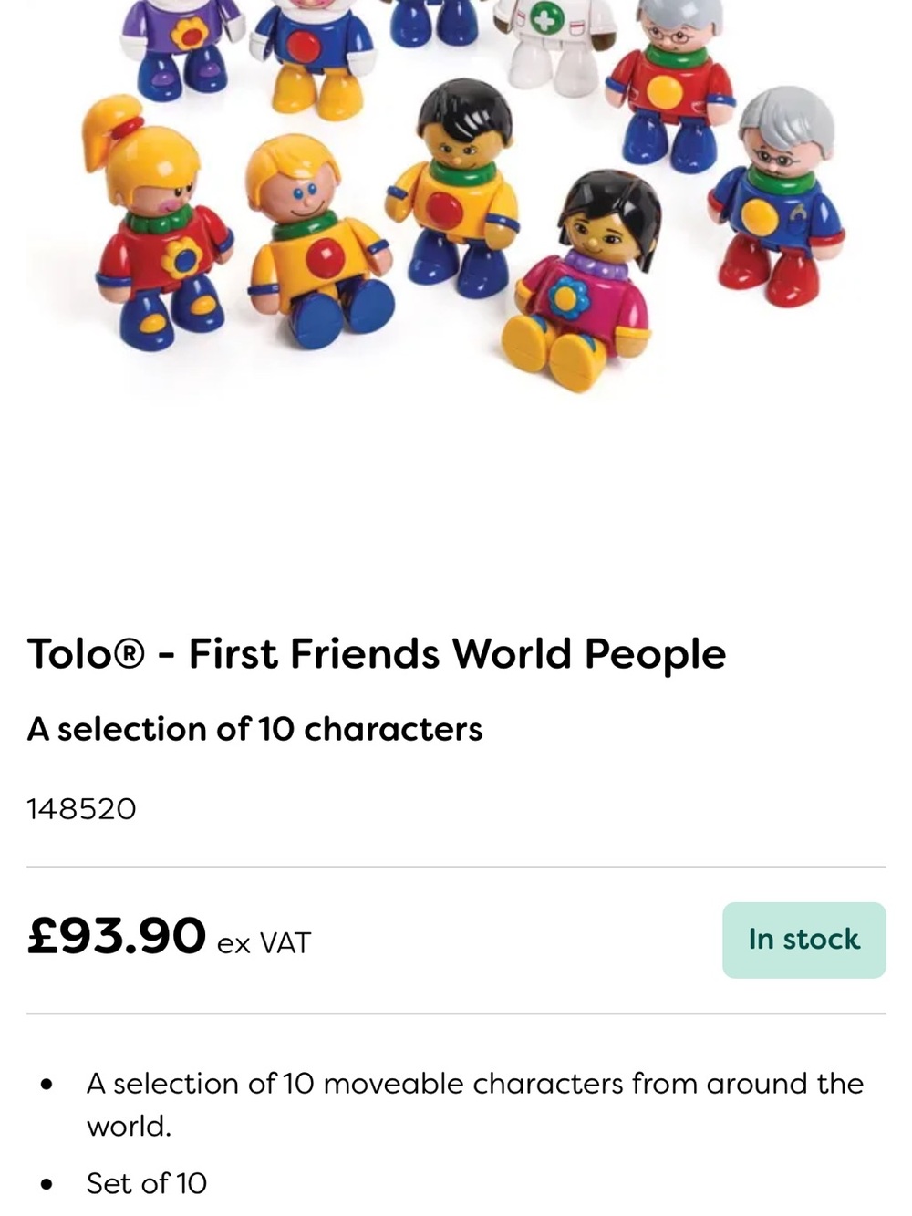 Tolo First Friends World People - Multicolor Toy Figures (Set of 10)